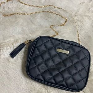 Black Purse with Gold Colour Strap